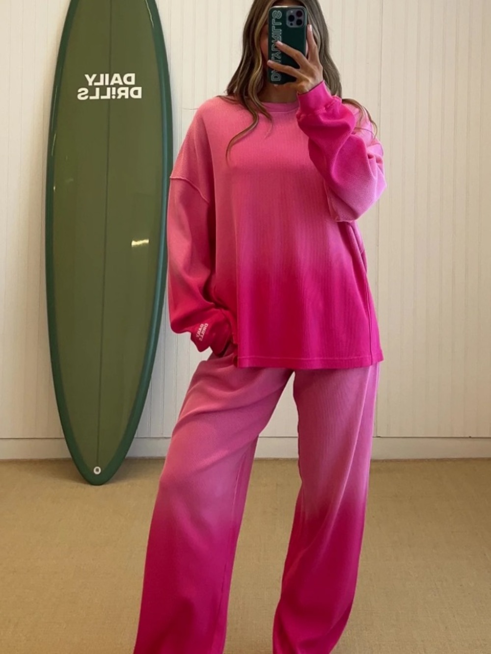 Daily Drills Thermal Resort Pants - Sunsoaked Hot Shot Pink Size M/L NWT